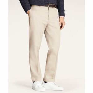 Brooks Brothers Advantage Chino Clark Khaki Straight Fit Stretch Pants